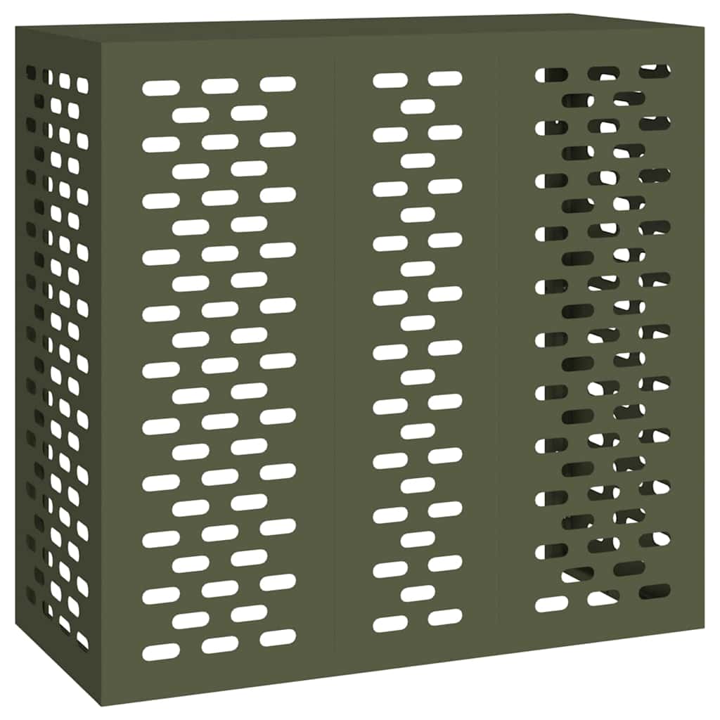 Klimaanlagenabdeckung Olivgrün 110 x 50 x 105 cm Stahl