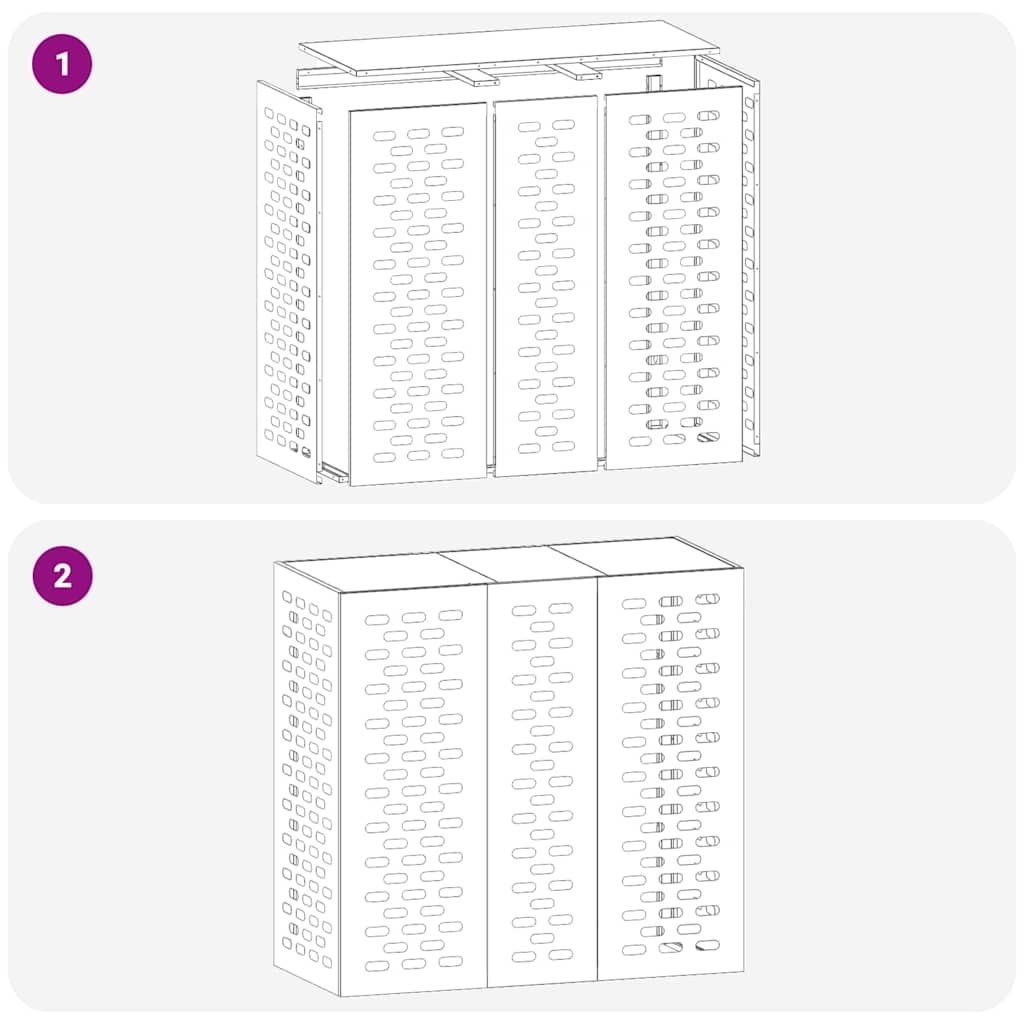 Klimaanlagenabdeckung Silber 110 x 50 x 105 cm Verzinkter Stahl