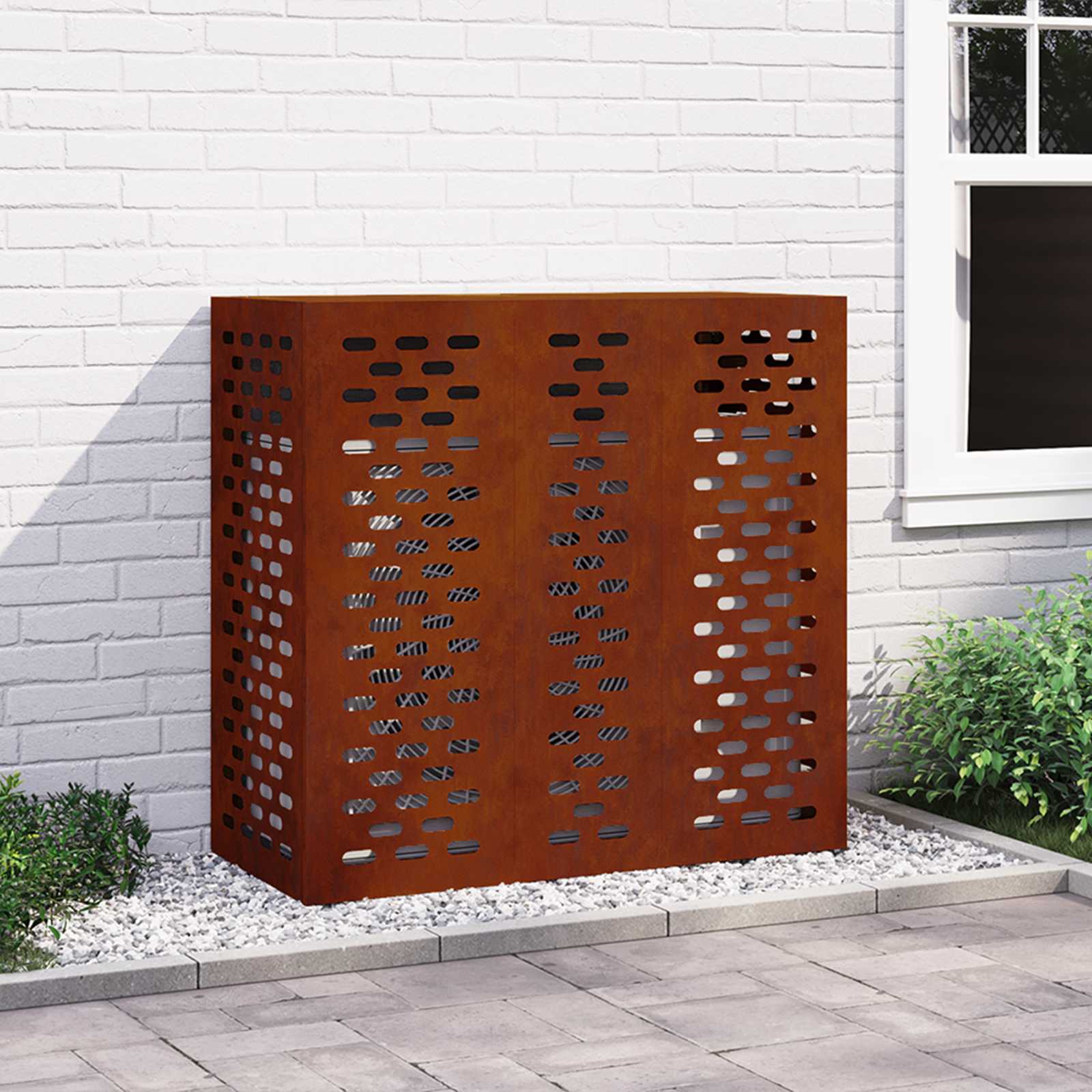 Klimaanlagenabdeckung Rostoptik 110 x 50 x 105 cm
