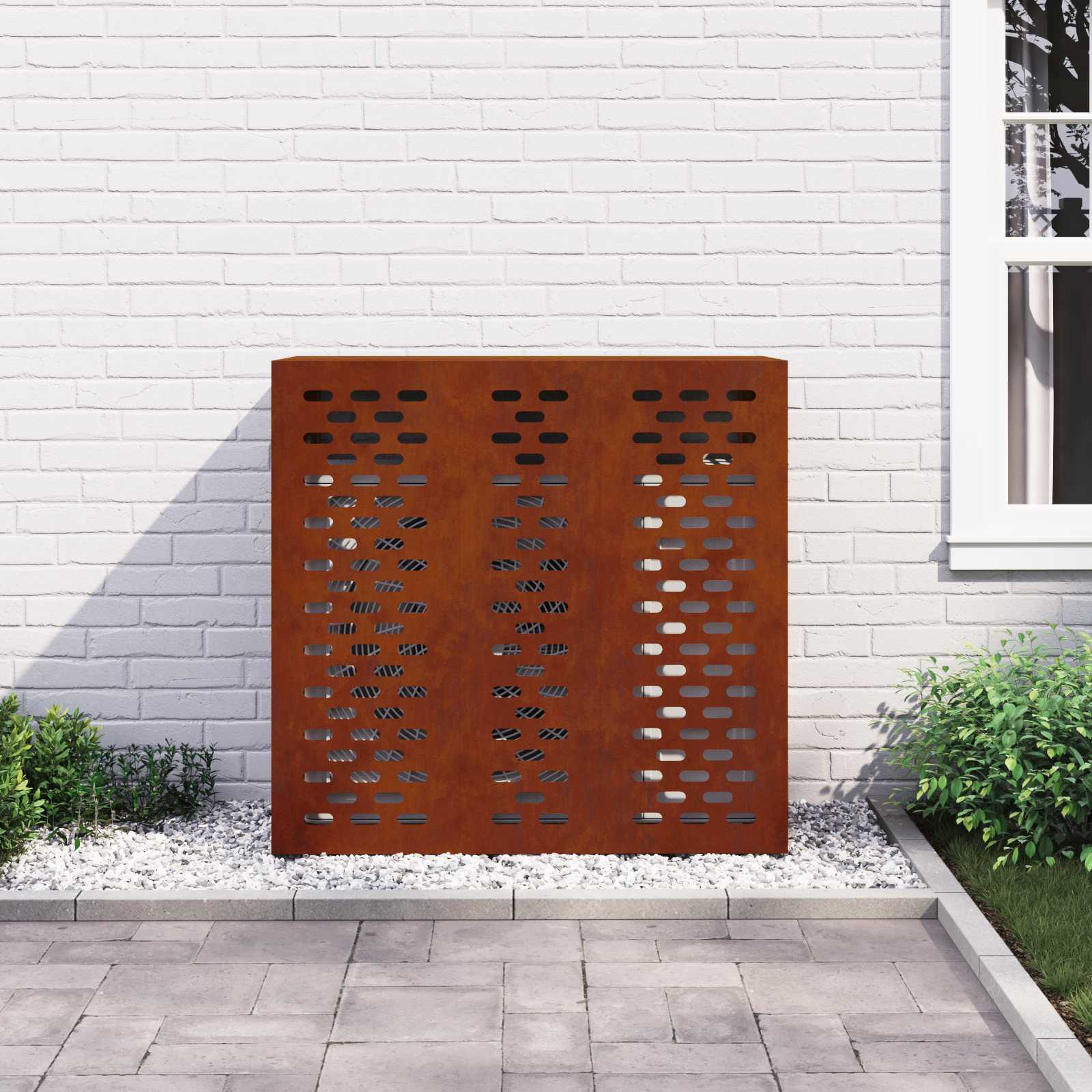Klimaanlagenabdeckung Rostoptik 110 x 50 x 105 cm
