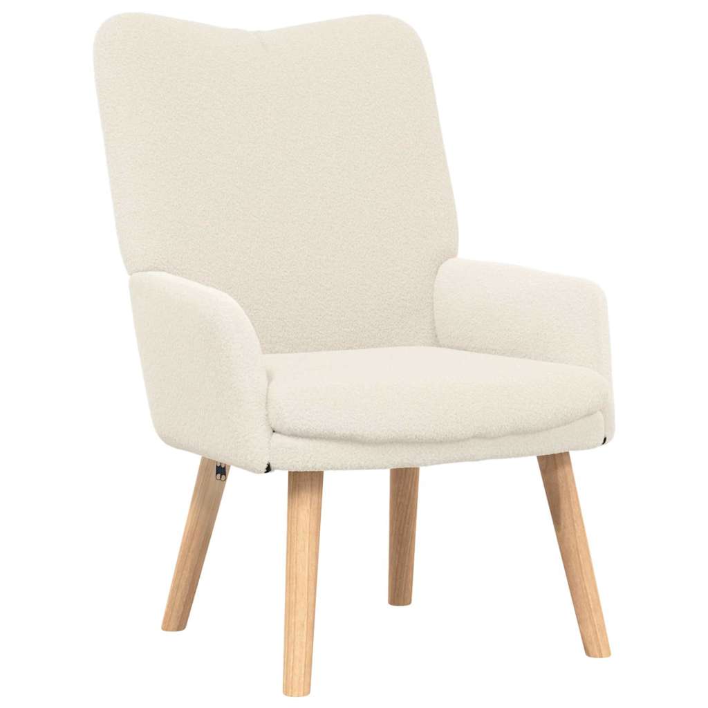 Sessel Creme 63 x 67 x 94 cm Schafstoff und Sperrholz
