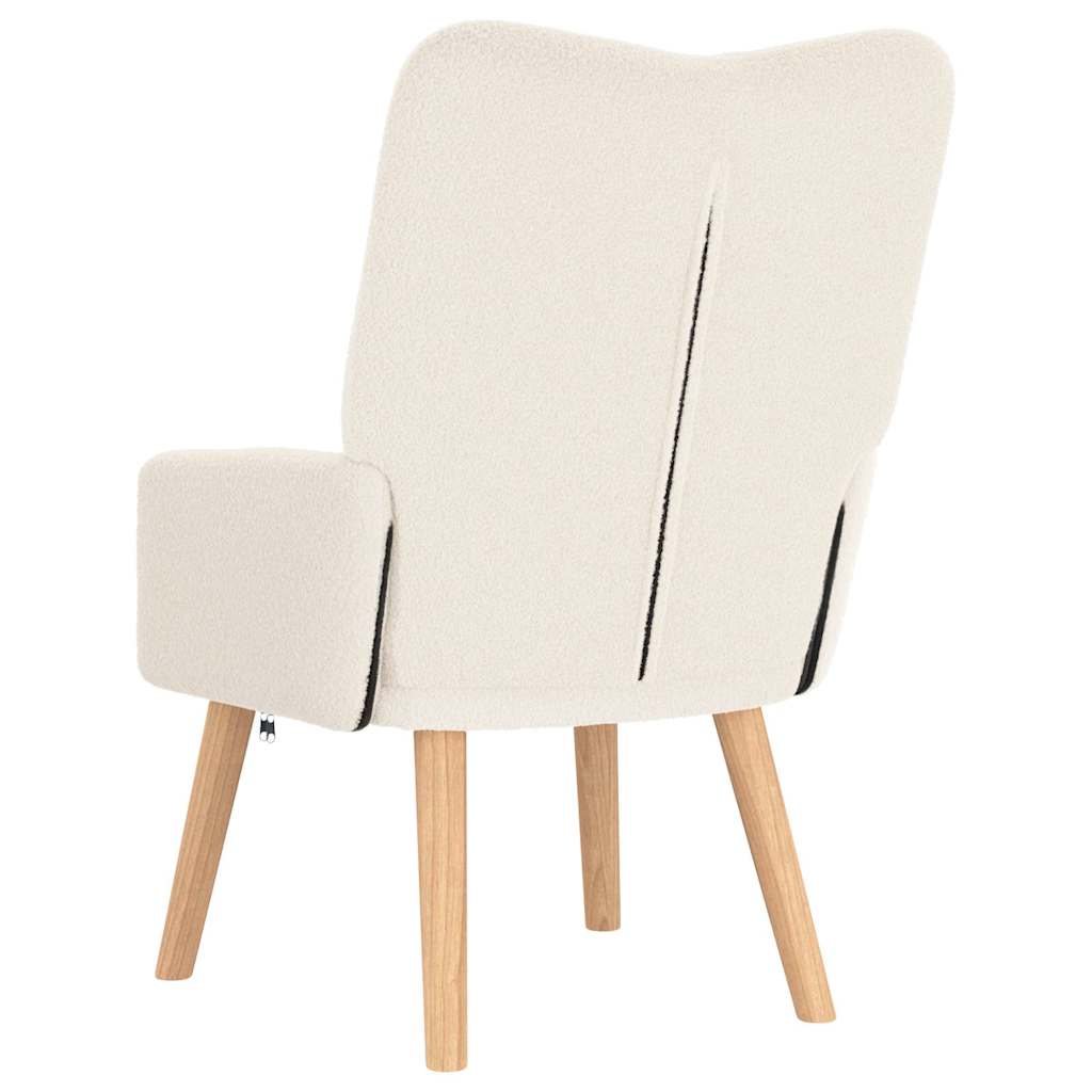 Sessel Creme 63 x 67 x 94 cm Schafstoff und Sperrholz