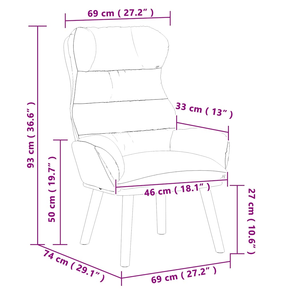 Sessel Schwarz 69 x 74 x 93 cm Samt
