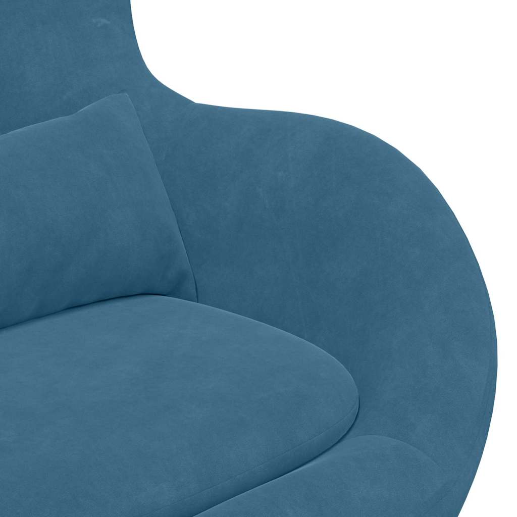 Eiersessel Blau 63 x 73 x 90 cm Samt