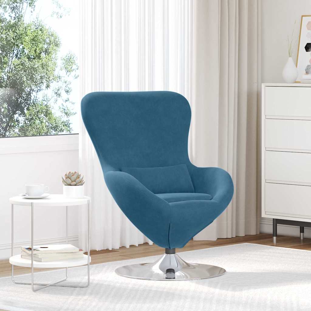 Eiersessel Blau 63 x 73 x 90 cm Samt
