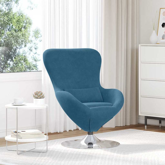 Eiersessel Blau 63 x 73 x 90 cm Samt