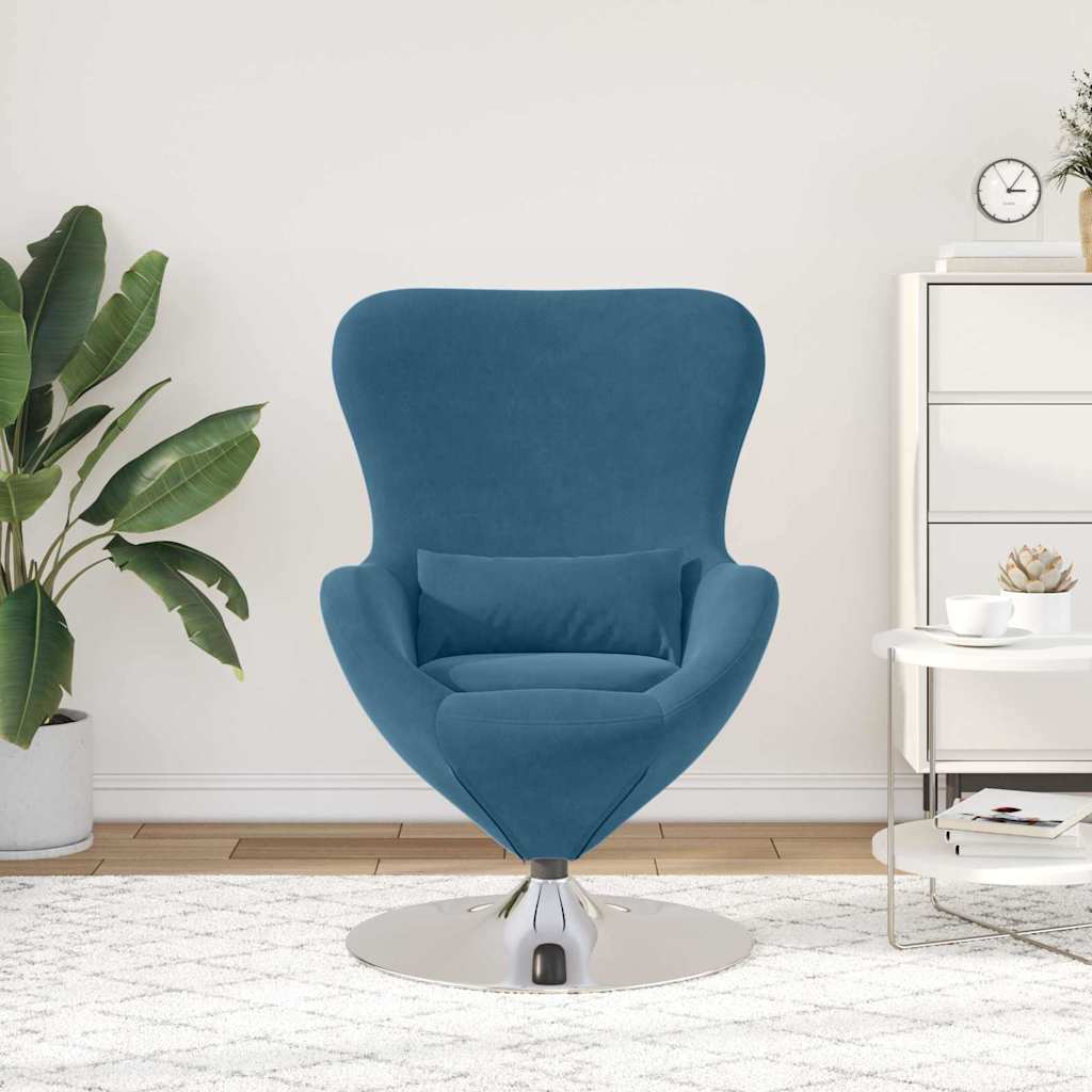 Eiersessel Blau Samt