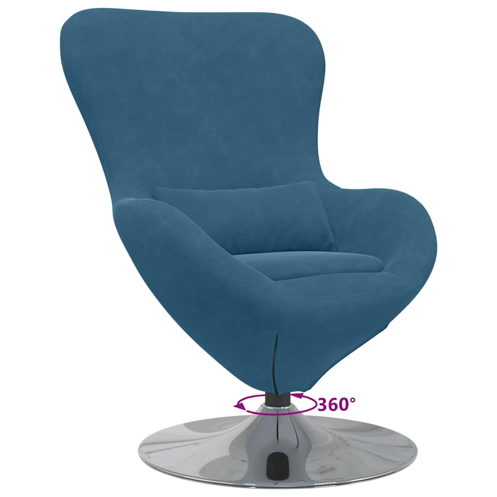 Eiersessel Blau 63 x 73 x 90 cm Samt