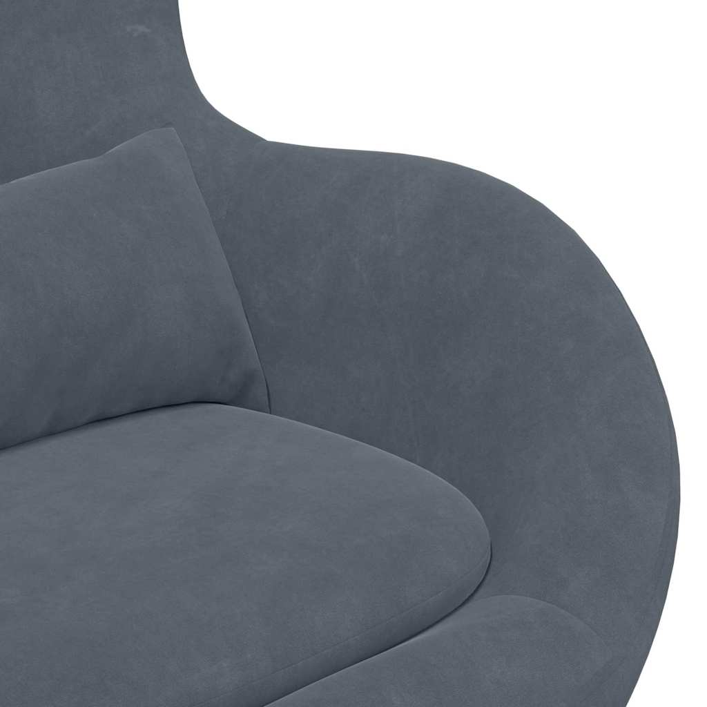 Eiersessel Dunkelgrau 63 x 73 x 90 cm Samt