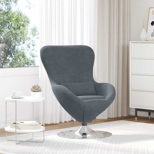 Eiersessel Dunkelgrau 63 x 73 x 90 cm Samt