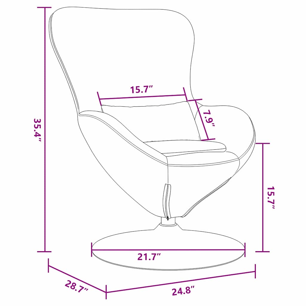 Eiersessel Dunkelgrau 63 x 73 x 90 cm Samt