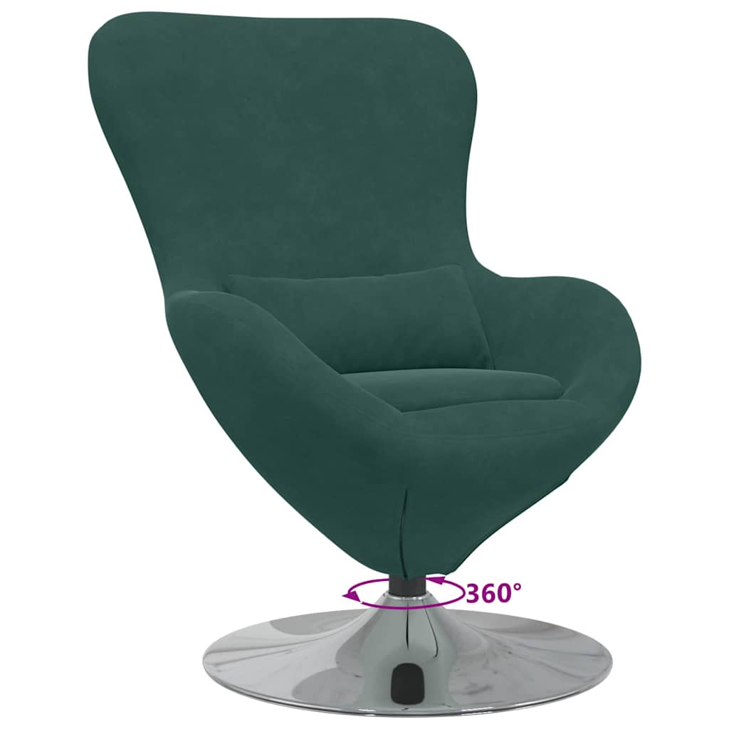 Eiersessel Dunkelgrün 63 x 73 x 90 cm Samt