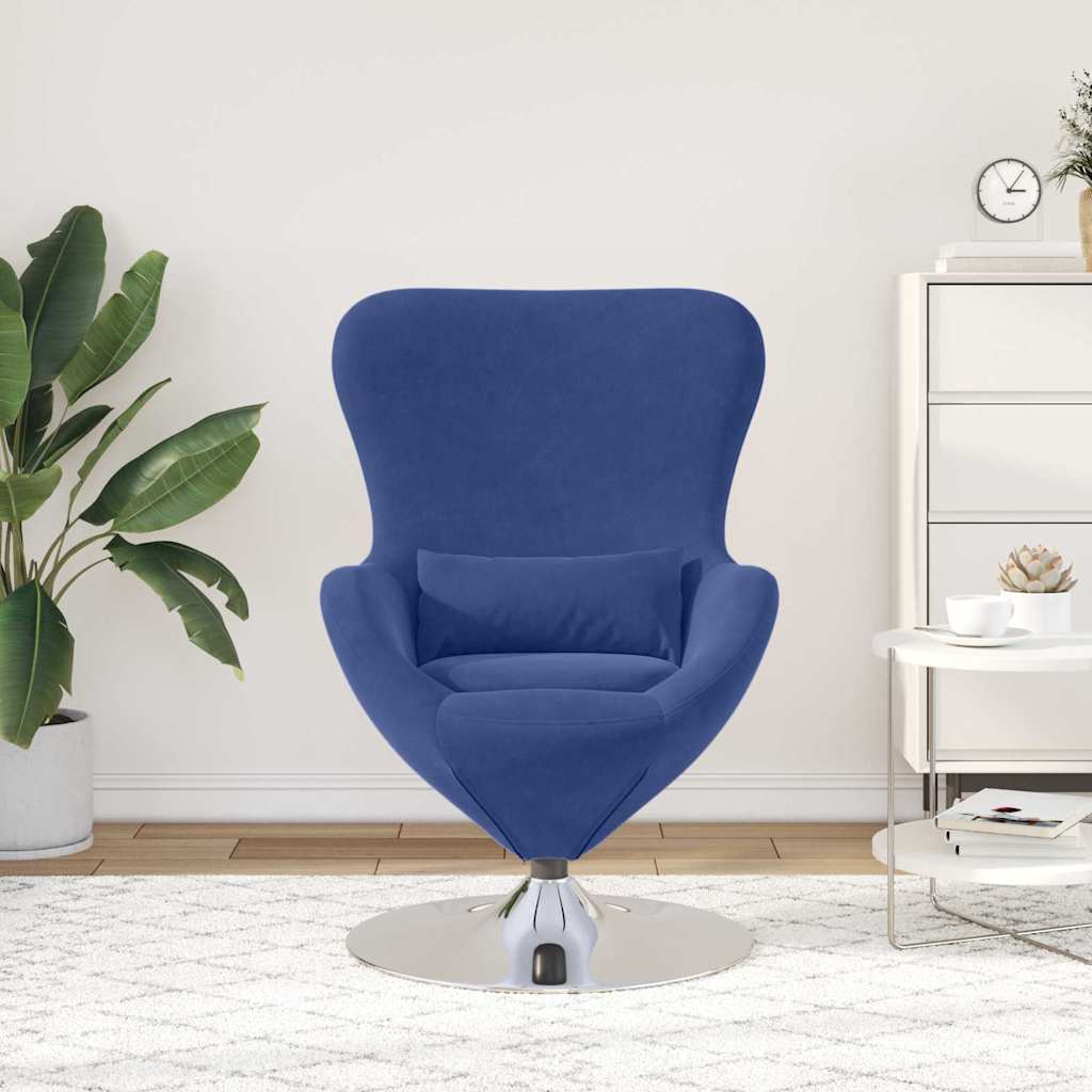 Eiersessel Polizeiblau 63 x 73 x 90 cm Samt