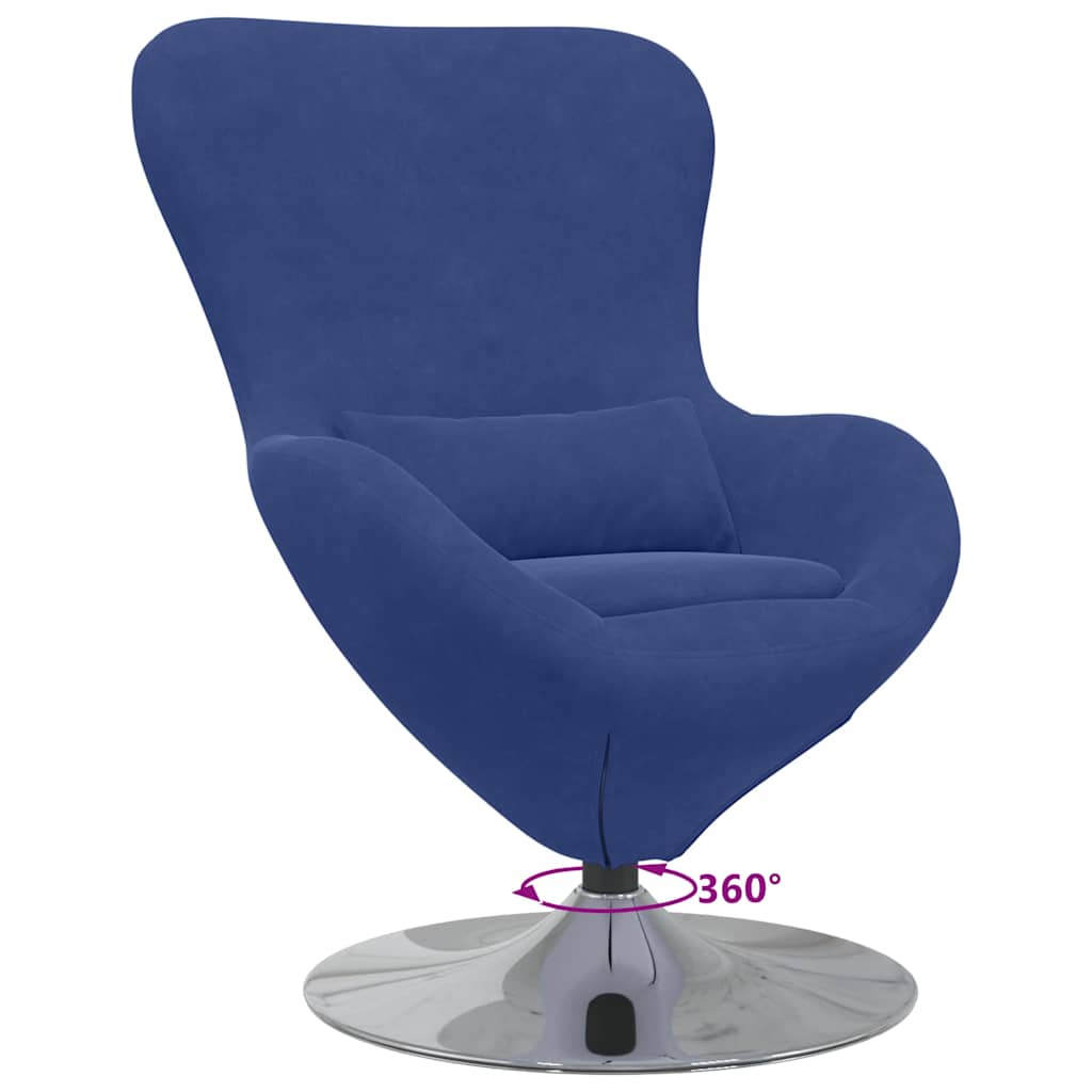 Eiersessel Polizeiblau 63 x 73 x 90 cm Samt