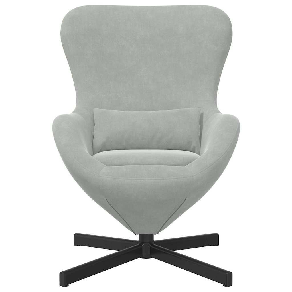 Eiersessel Hellgrau 63 x 73 x 90 cm Samt