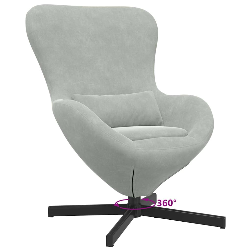 Eiersessel Hellgrau 63 x 73 x 90 cm Samt