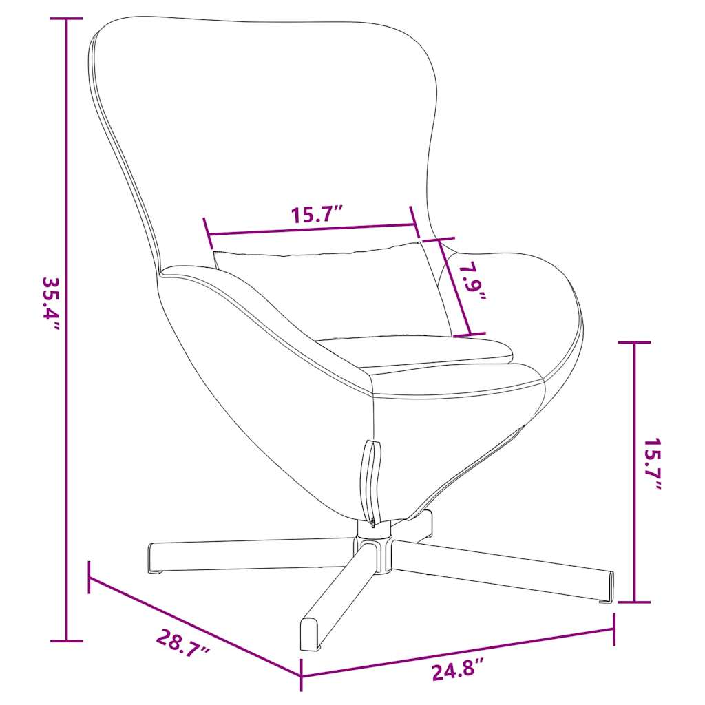 Eiersessel Hellgrau 63 x 73 x 90 cm Samt