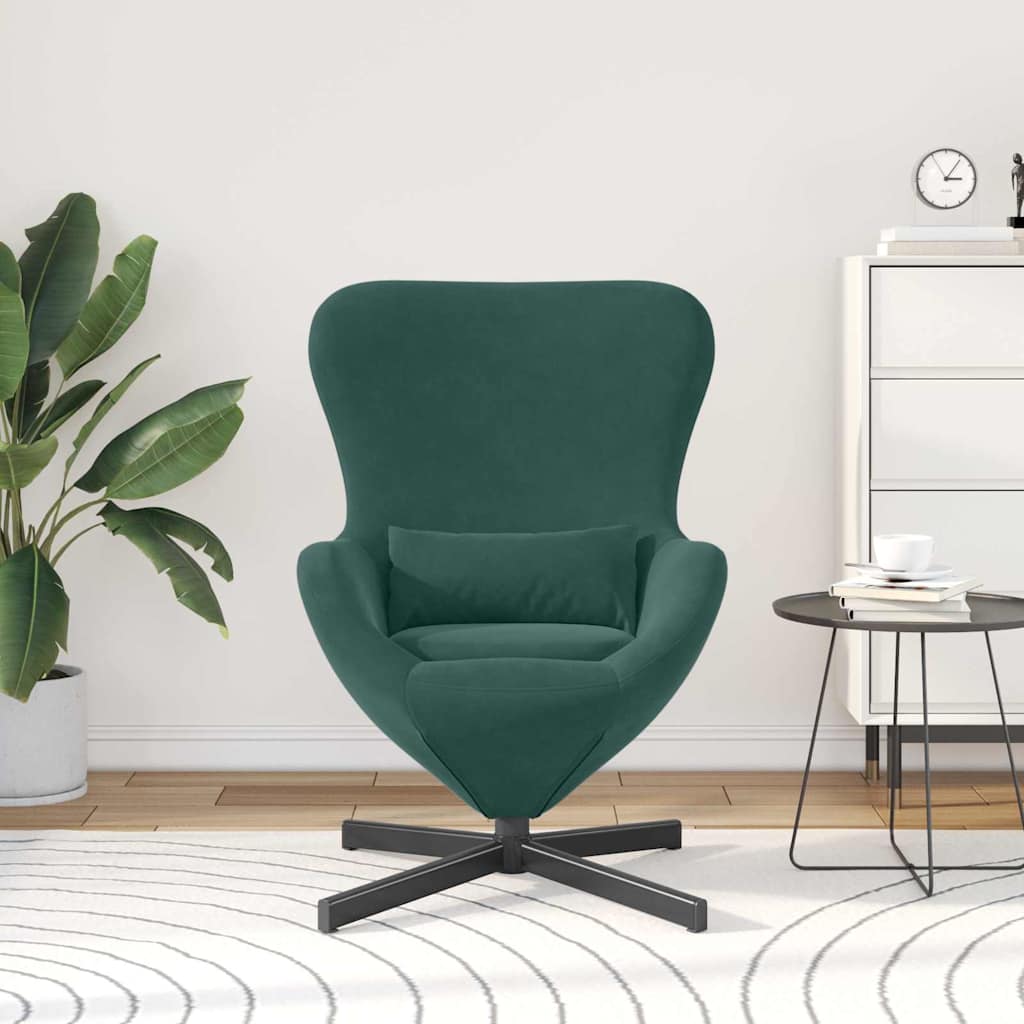 Eiersessel Dunkelgrün 63 x 73 x 90 cm Samt