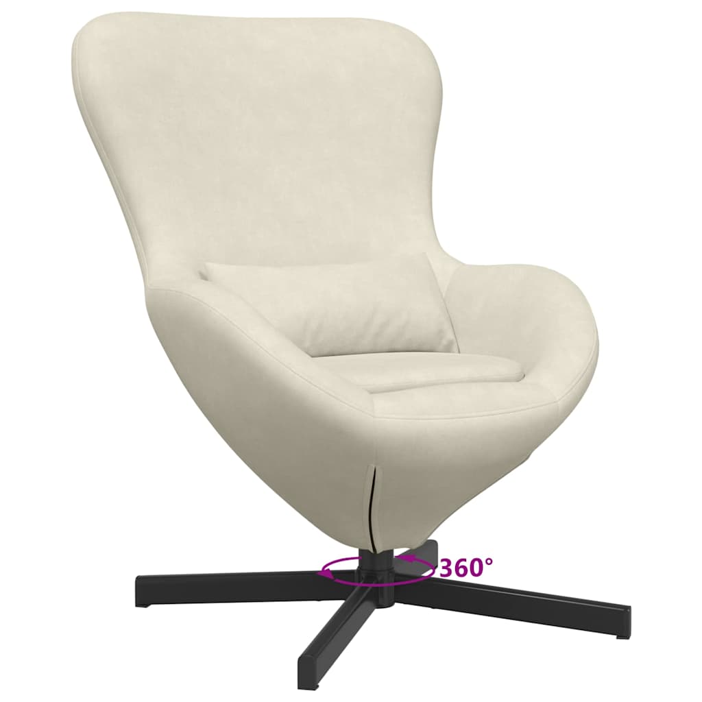 Eiersessel Creme 63 x 73 x 90 cm Samt