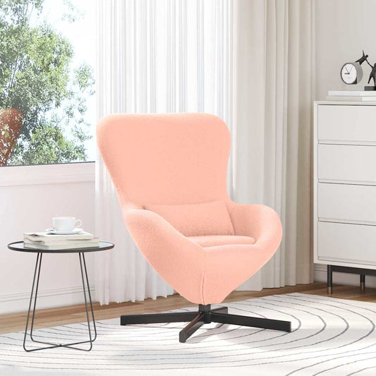Eiersessel Rosa 63 x 73 x 90 cm Lockiger wollähnlicher Stoff