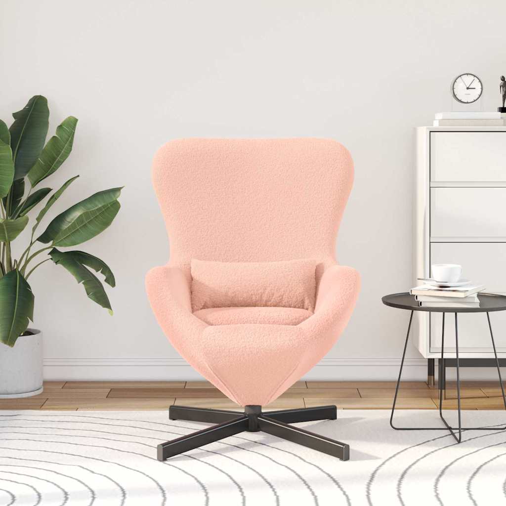 Eiersessel Rosa 63 x 73 x 90 cm Lockiger wollähnlicher Stoff