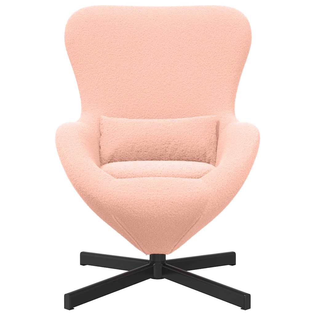 Eiersessel Rosa 63 x 73 x 90 cm Lockiger wollähnlicher Stoff