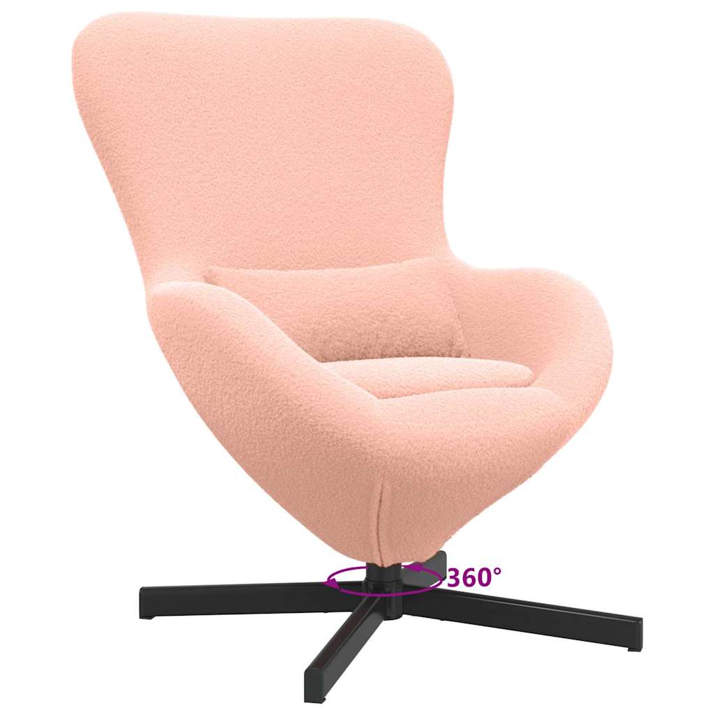 Eiersessel Rosa 63 x 73 x 90 cm Lockiger wollähnlicher Stoff