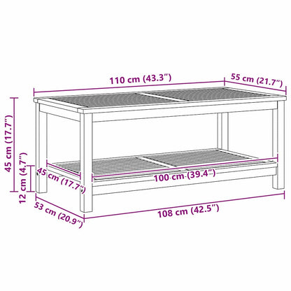 Beistelltisch Öl-Natur 110 x 55 x 45 cm Massivholz Akazie