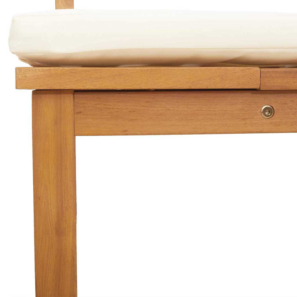 Sonnenliege mit Kissen Braun 200 x 57 x 75cm Massivholz Akazie