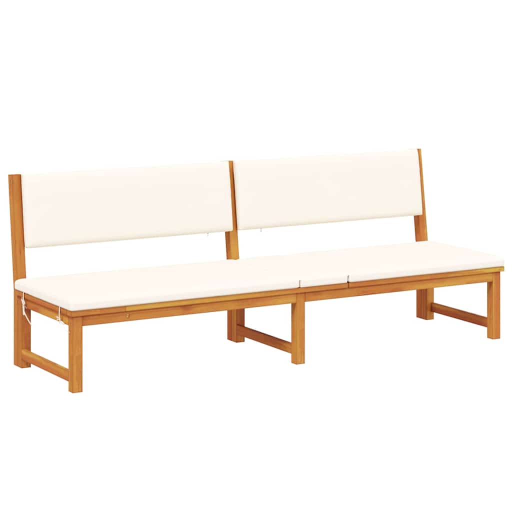 Sonnenliege mit Kissen Braun 200 x 57 x 75cm Massivholz Akazie