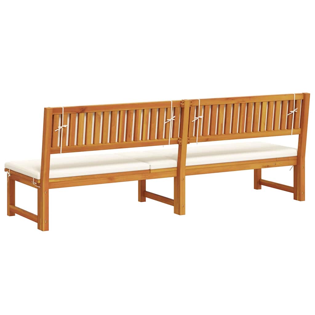 Sonnenliege mit Kissen Braun 200 x 57 x 75cm Massivholz Akazie