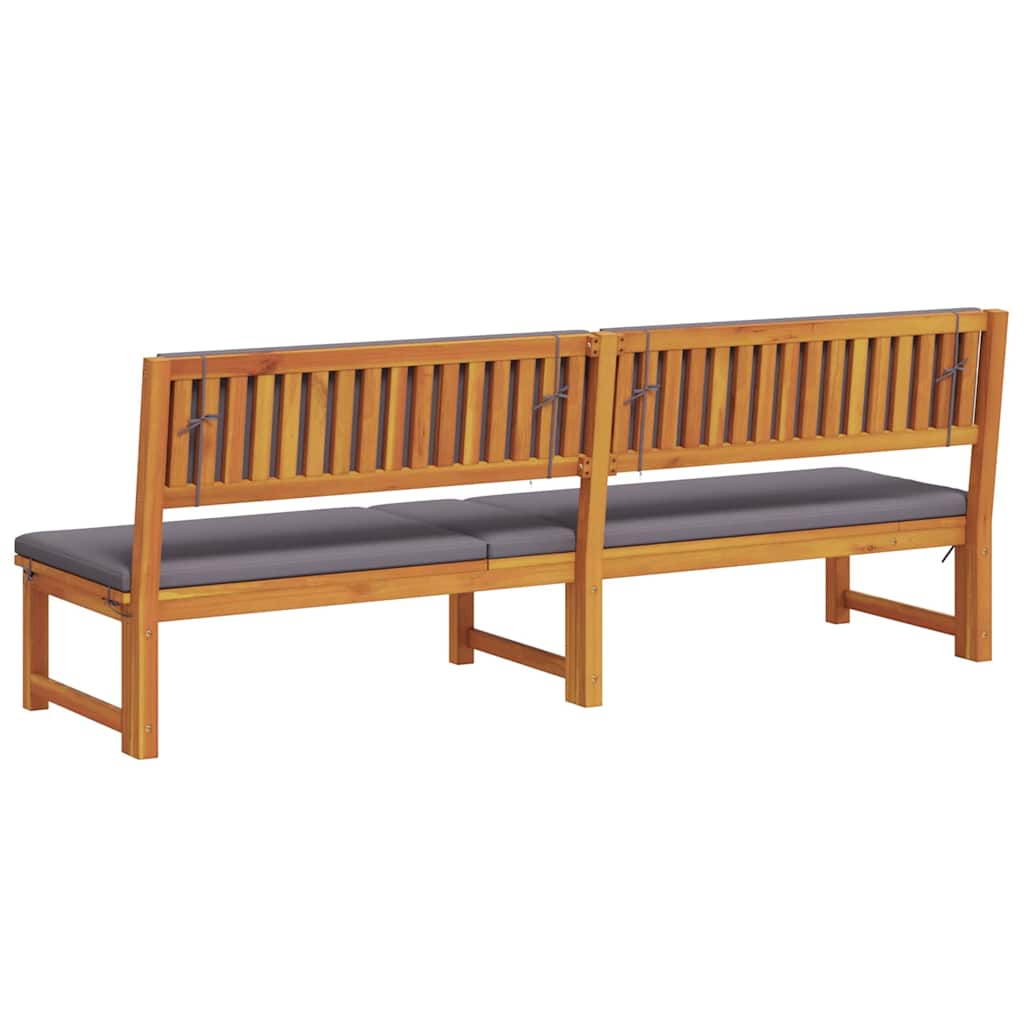 Sonnenliege 1-Person Braun 200 x 57 x 75cm Massivholz Akazie
