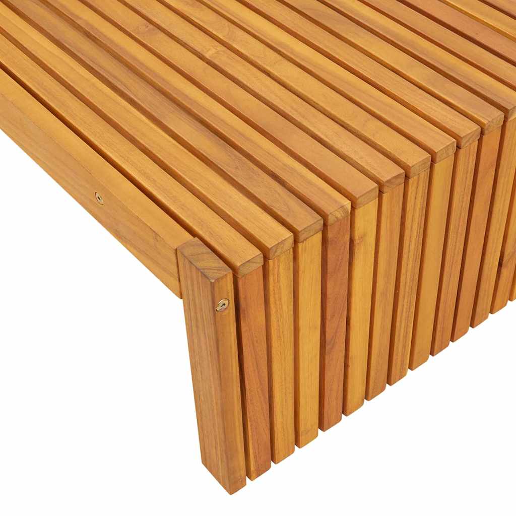 Sonnenliege 1-Person Braun 200 x 55 x 94cm Massivholz Akazie