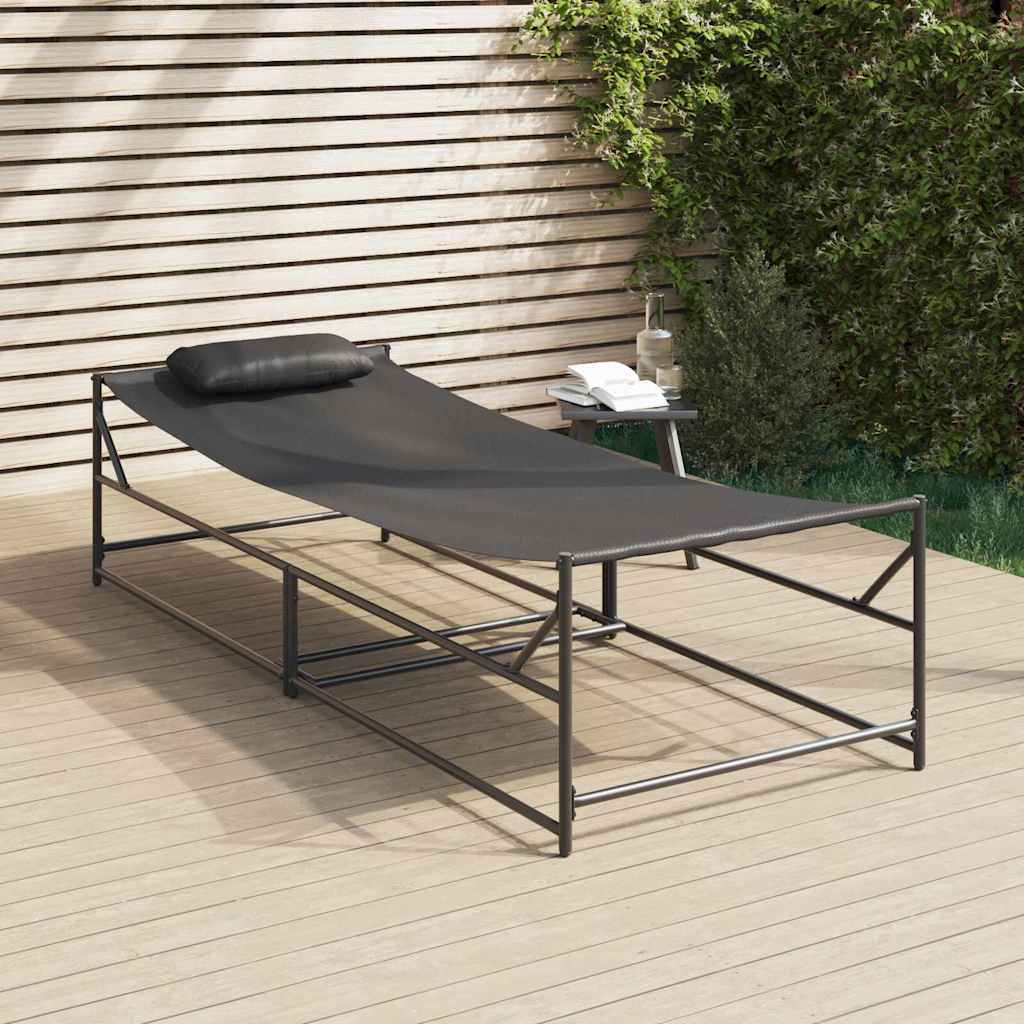Gartenliegestuhl 2 stk. Anthrazit Pulverbeschichteter Stahl