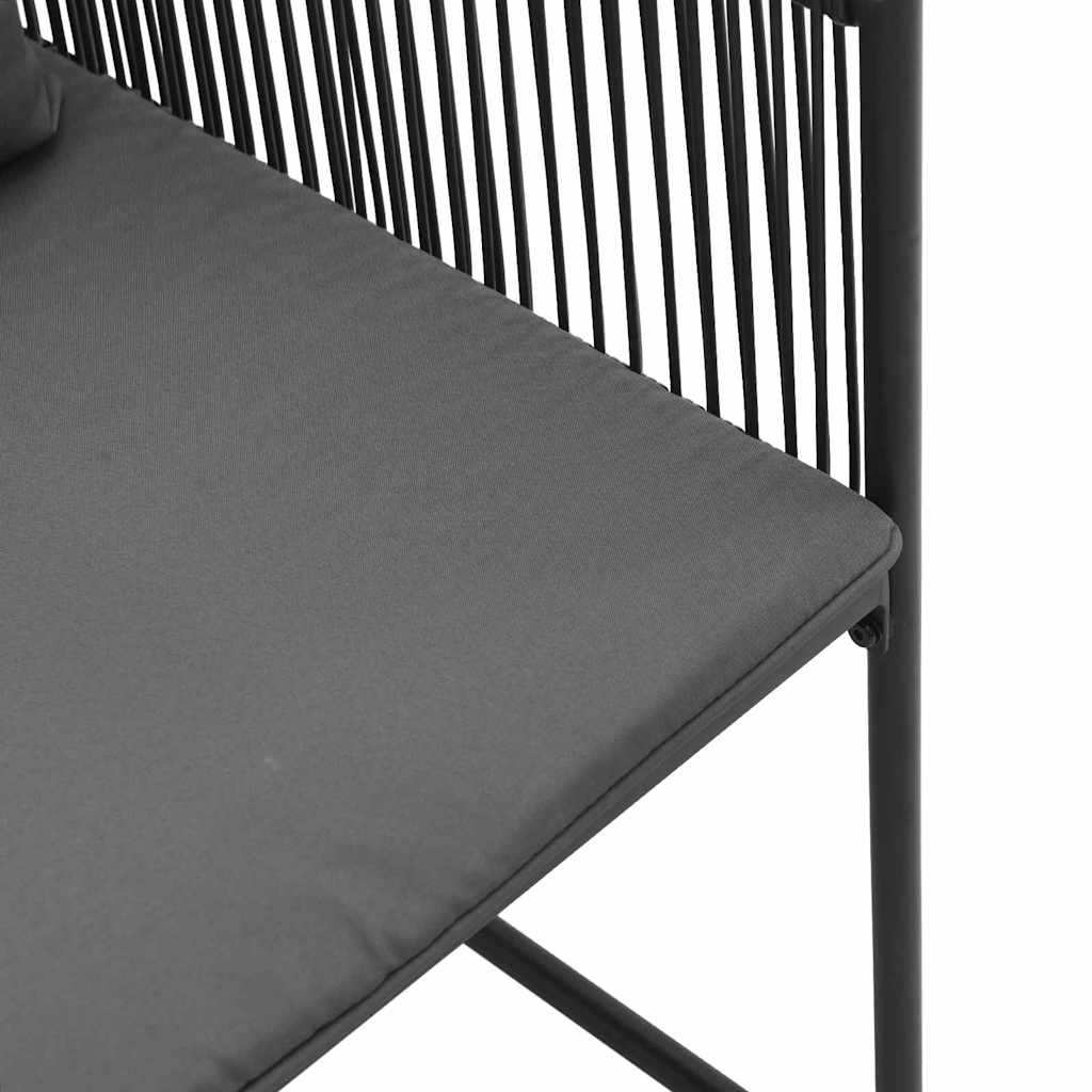 Stuhl 4 Stk. Schwarz und Anthrazit PE-Rattan