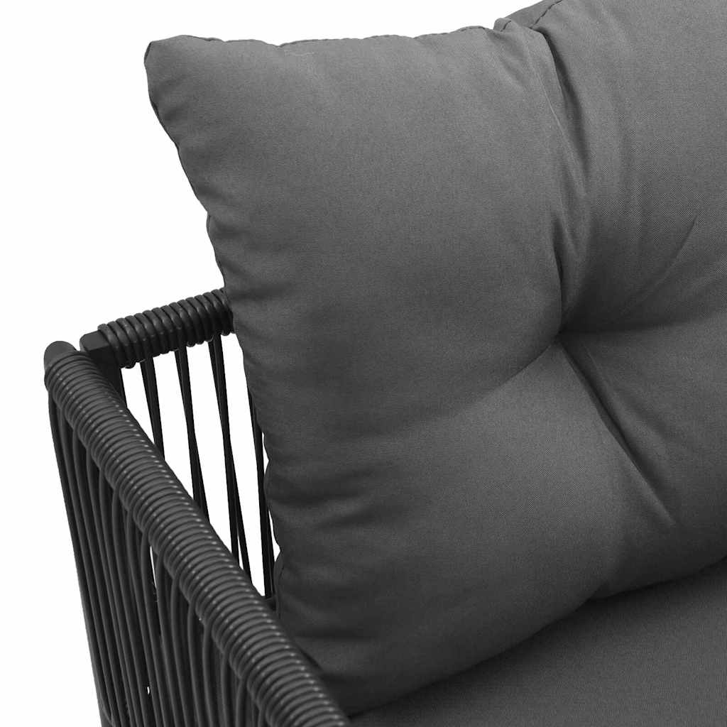 Stuhl 4 Stk. Schwarz und Anthrazit PE-Rattan