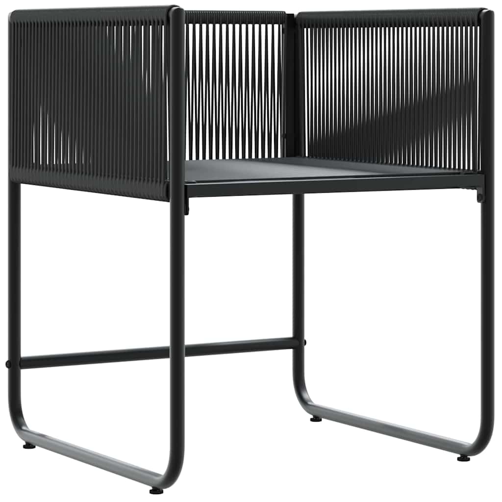 Stuhl 4 Stk. Schwarz und Anthrazit PE-Rattan