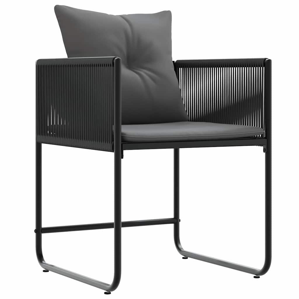 Stuhl 4 Stk. Schwarz und Anthrazit PE-Rattan