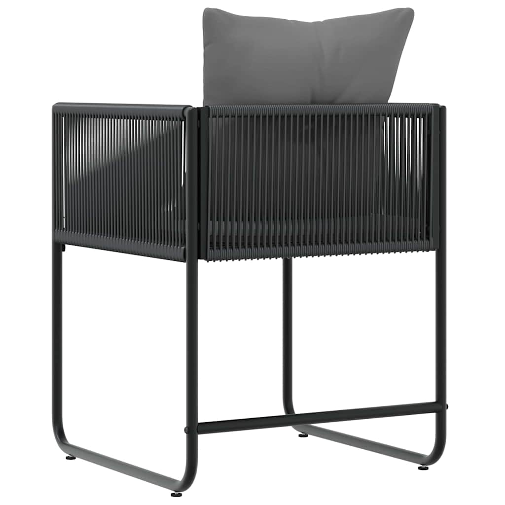 Stuhl 4 Stk. Schwarz und Anthrazit PE-Rattan