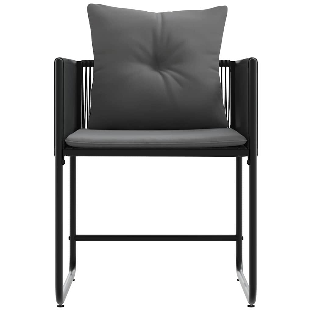 Stuhl 4 Stk. Schwarz und Anthrazit PE-Rattan