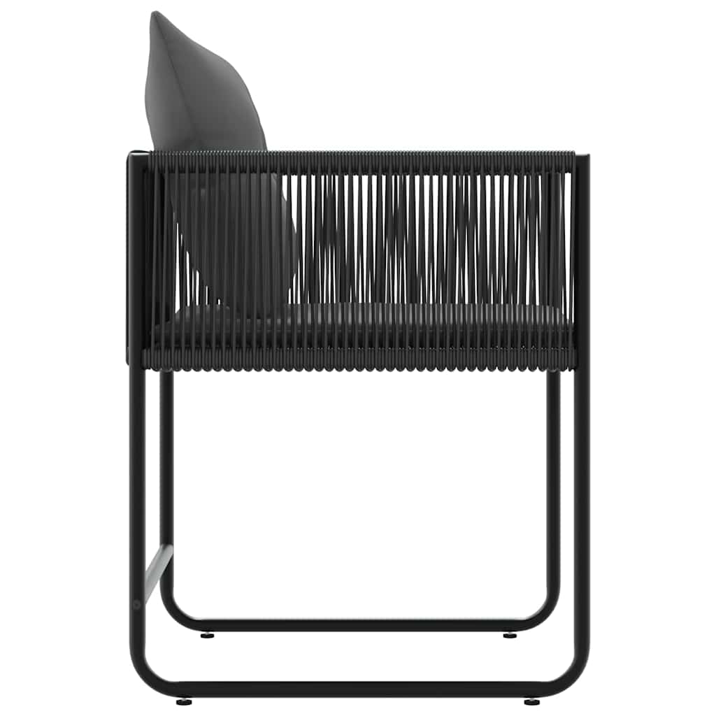 Stuhl 4 Stk. Schwarz und Anthrazit PE-Rattan