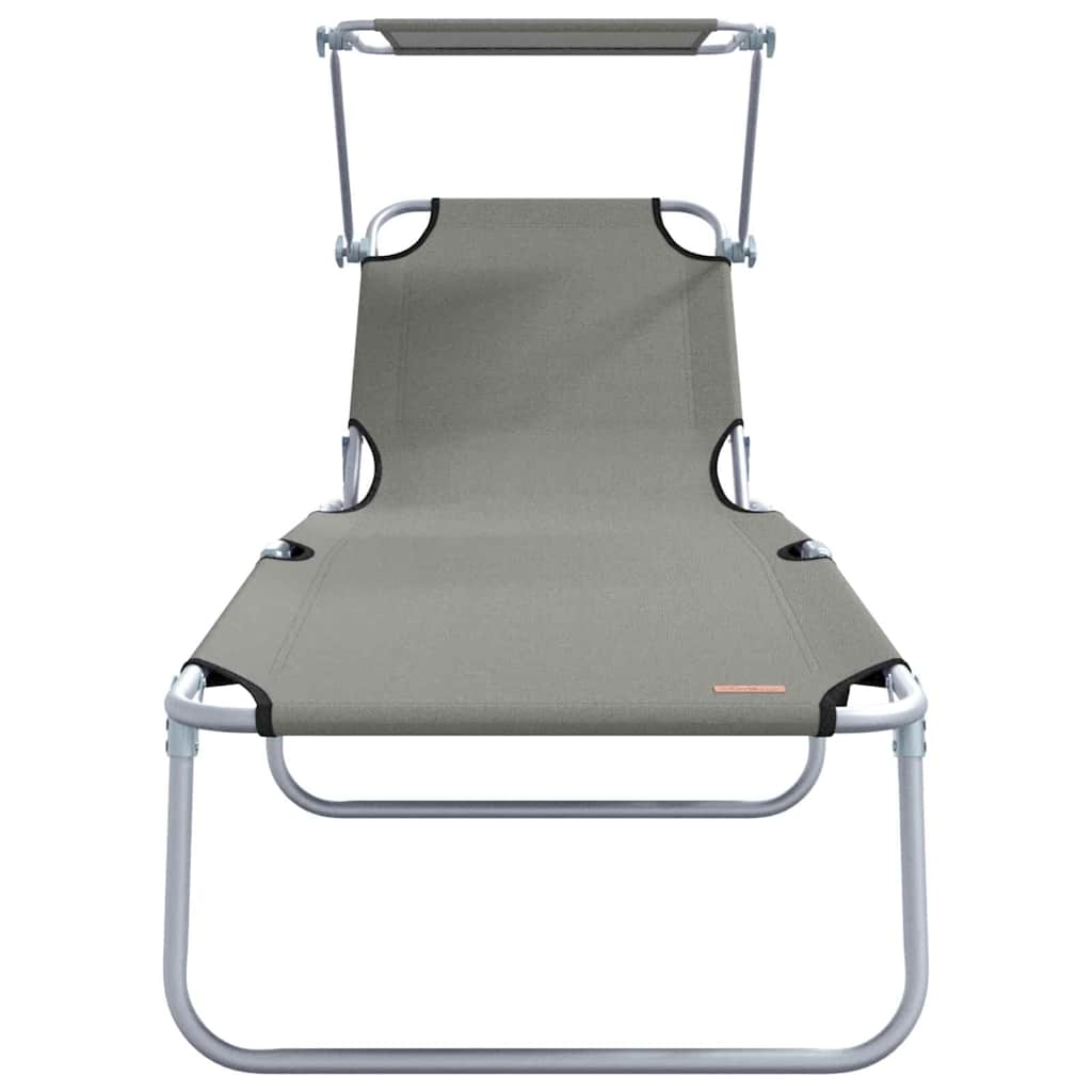 Sonnenliege 2-Person 2 pcs Grau 58 x 188 x 77cm Stoff