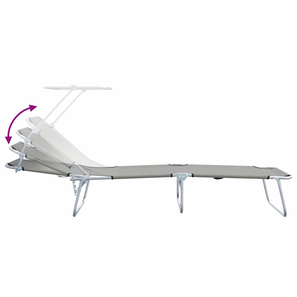 Sonnenliege 2-Person 2 pcs Grau 58 x 188 x 77cm Stoff