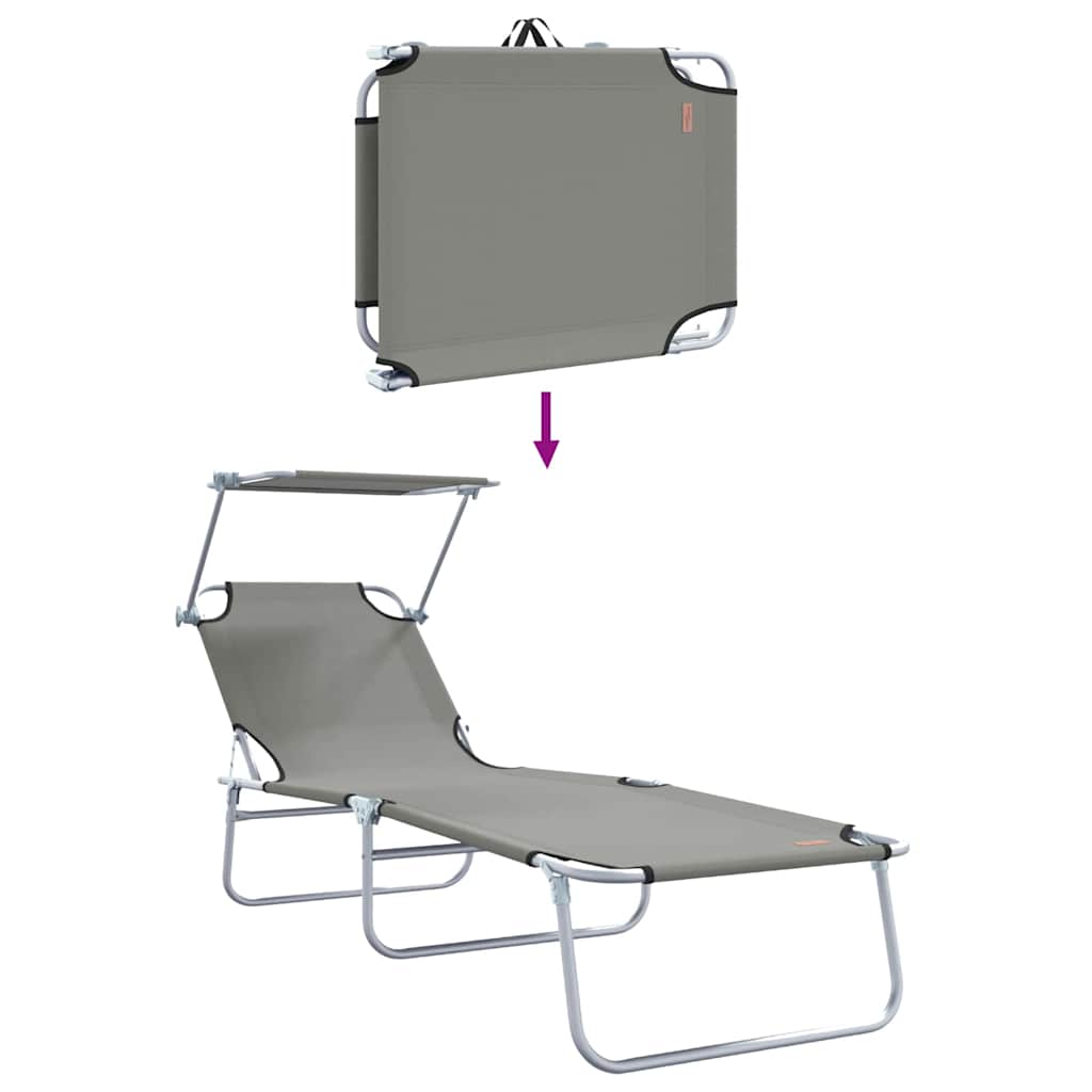 Sonnenliege 2-Person 2 pcs Grau 58 x 188 x 77cm Stoff