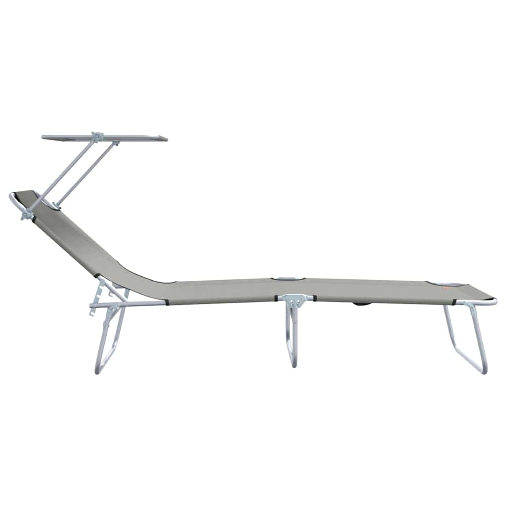 Sonnenliege 2-Person 2 pcs Grau 58 x 188 x 77cm Stoff