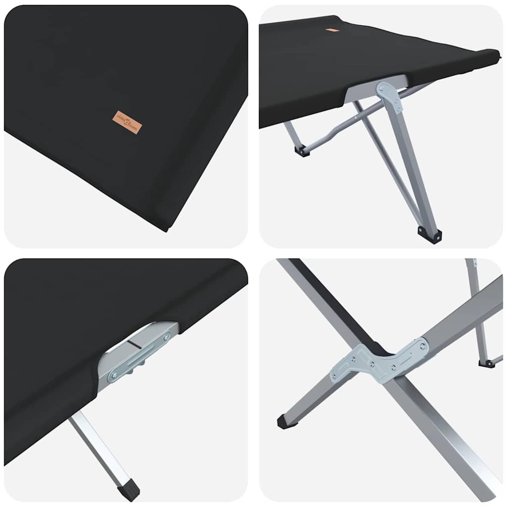 Klapp Schlafbett fürs Camping Schwarz 194 x 62,5 x 42,5 cm