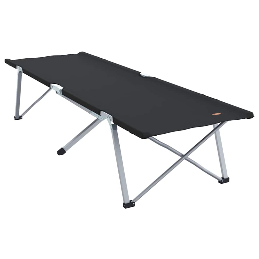 Klapp Schlafbett fürs Camping 2 stk. Schwarz Oxford und Stahl
