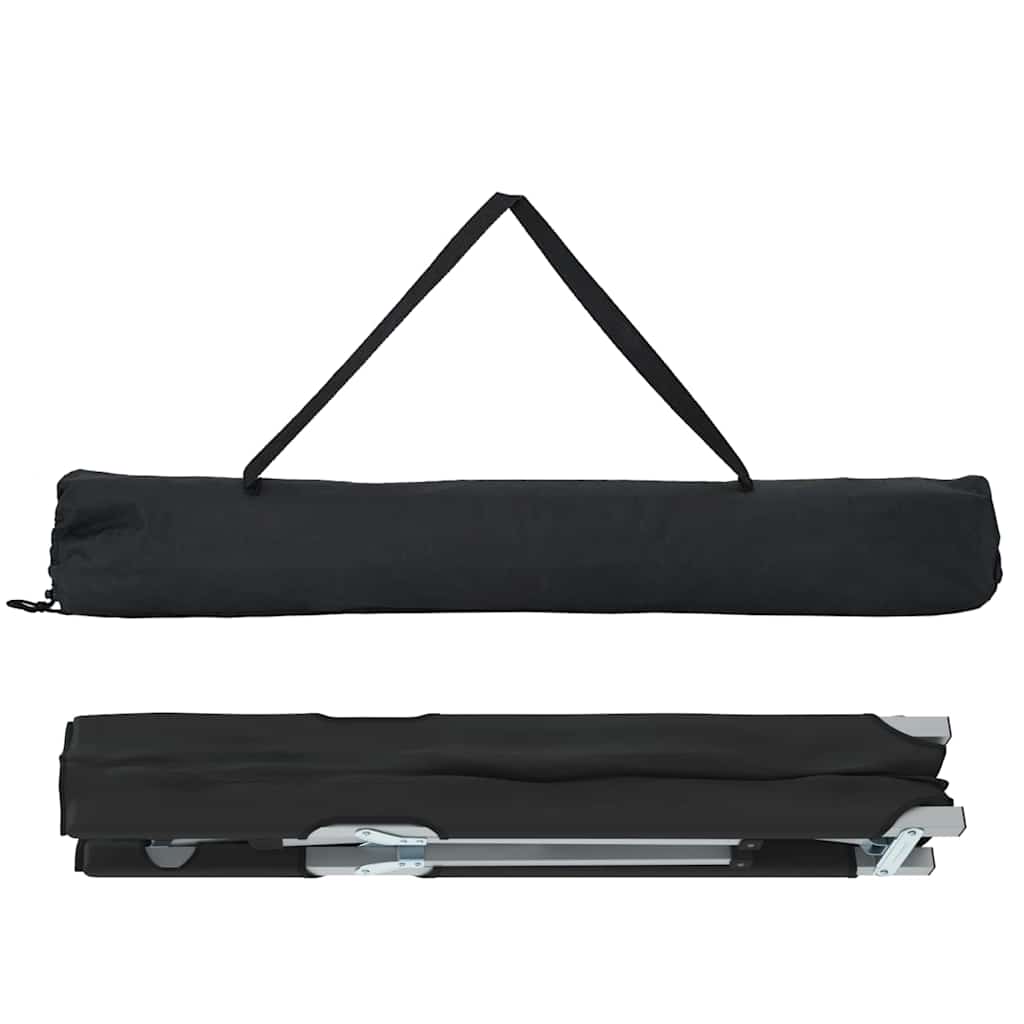 Klapp Schlafbett fürs Camping 2 stk. Schwarz Oxford und Stahl