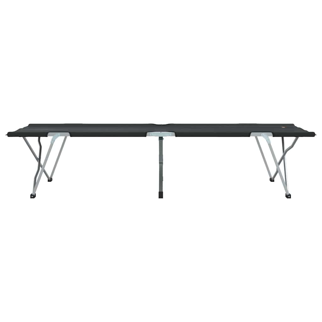 Klapp Schlafbett fürs Camping 2 stk. Schwarz Oxford und Stahl