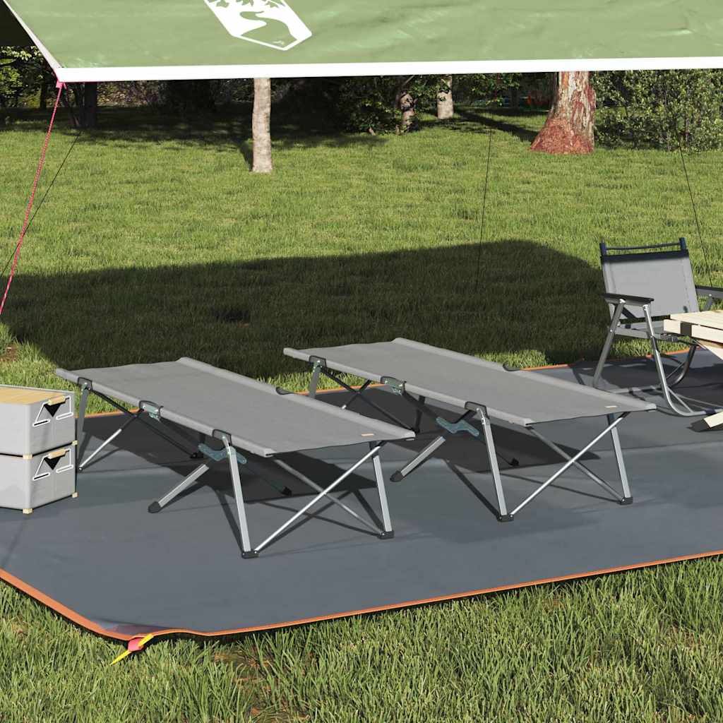 Klapp Schlafbett fürs Camping 2 stk. Grau 194 x 62,5 x 42,5 cm